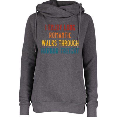 I Enjoy Long Romantic Walks Through Harbor Womens Funnel Neck Pullover Hood