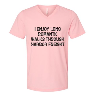 I Enjoy Long Romantic Walks Through Harbor Freight V-Neck T-Shirt