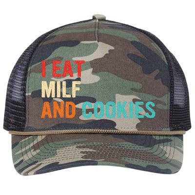 I Eat MILF And Cookies Vintage Apparel Retro Rope Trucker Hat Cap