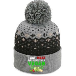 I Eat Meat But I Identify As A Vegan I Eat Meat Cute Gift The Baniff Cuffed Pom Beanie