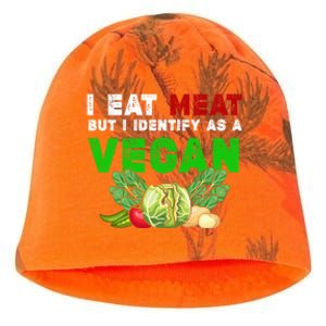 I Eat Meat But I Identify As A Vegan I Eat Meat Cute Gift Kati - Camo Knit Beanie