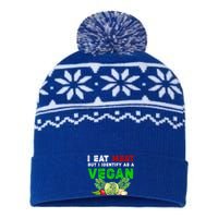 I Eat Meat But I Identify As A Vegan I Eat Meat Cute Gift USA-Made Snowflake Beanie