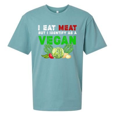 I Eat Meat But I Identify As A Vegan I Eat Meat Cute Gift Sueded Cloud Jersey T-Shirt