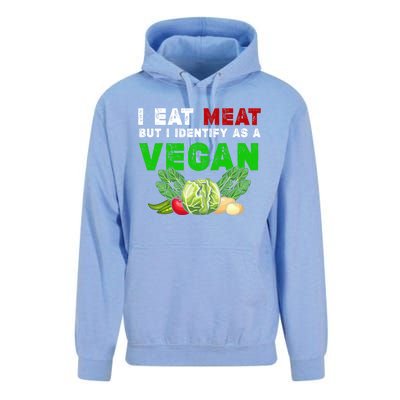 I Eat Meat But I Identify As A Vegan I Eat Meat Cute Gift Unisex Surf Hoodie