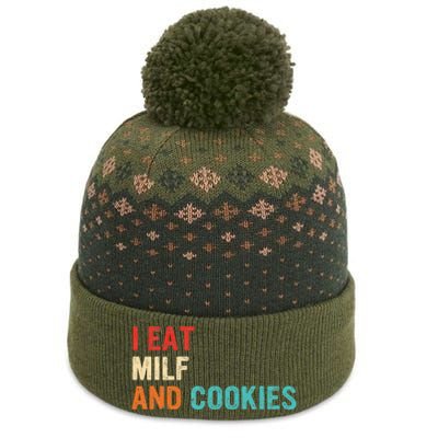 I Eat MILF And Cookies Vintage Apparel The Baniff Cuffed Pom Beanie