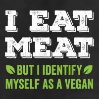 I Eat Meat But I Identify Myself As A Vegan Funny Vegetarian Cute Gift Adult Drive Performance Visor