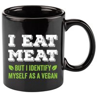 I Eat Meat But I Identify Myself As A Vegan Funny Vegetarian Cute Gift 11oz C Handle Ceramic Mug