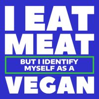 I Eat Meat But I Identify Mys As A Vegan Vegetarian Cool Gift Stripe Pom Pom Beanie