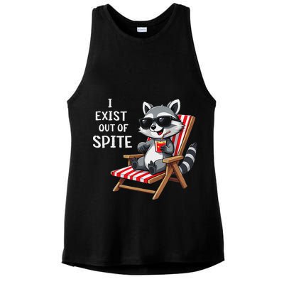 I Exist Out Of Spite Raccoon Sunglasses Ladies PosiCharge Tri-Blend Wicking Tank