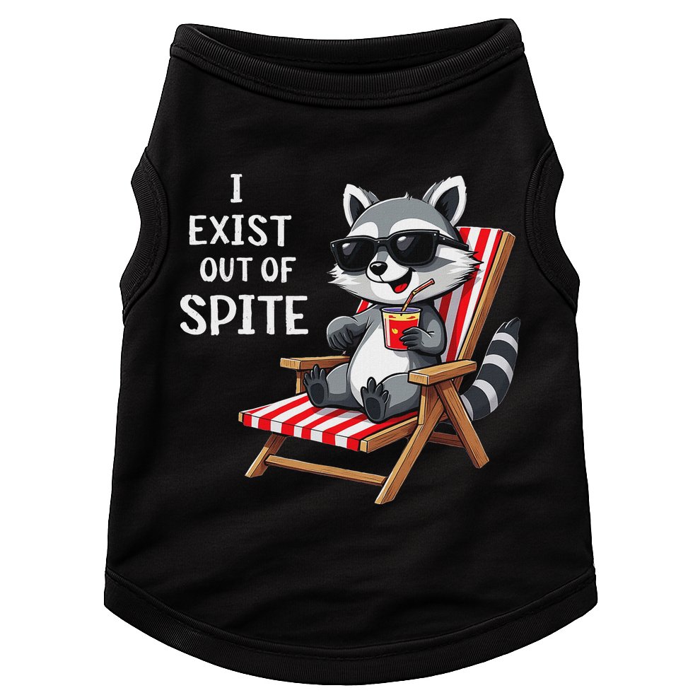 I Exist Out Of Spite Raccoon Sunglasses Doggie Tank