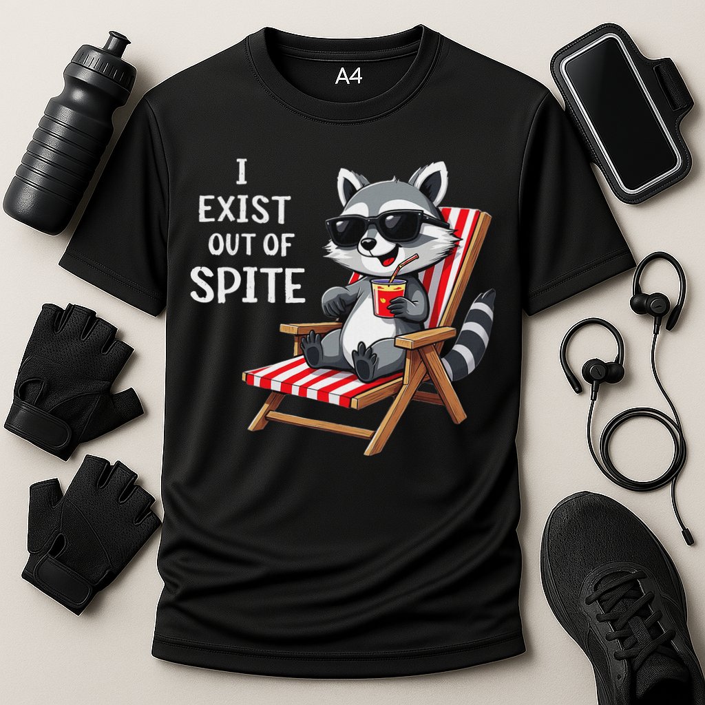 I Exist Out Of Spite Raccoon Sunglasses Performance Shirt