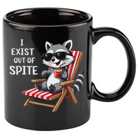 I Exist Out Of Spite Raccoon Sunglasses 11oz C Handle Ceramic Mug