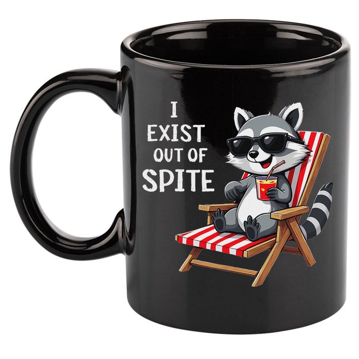 I Exist Out Of Spite Raccoon Sunglasses 11oz C Handle Ceramic Mug