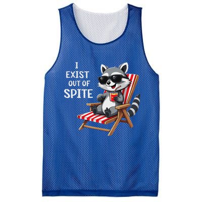I Exist Out Of Spite Raccoon Sunglasses Mesh Reversible Basketball Jersey Tank