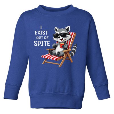 I Exist Out Of Spite Raccoon Sunglasses Toddler Sweatshirt