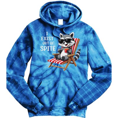 I Exist Out Of Spite Raccoon Sunglasses Tie Dye Hoodie