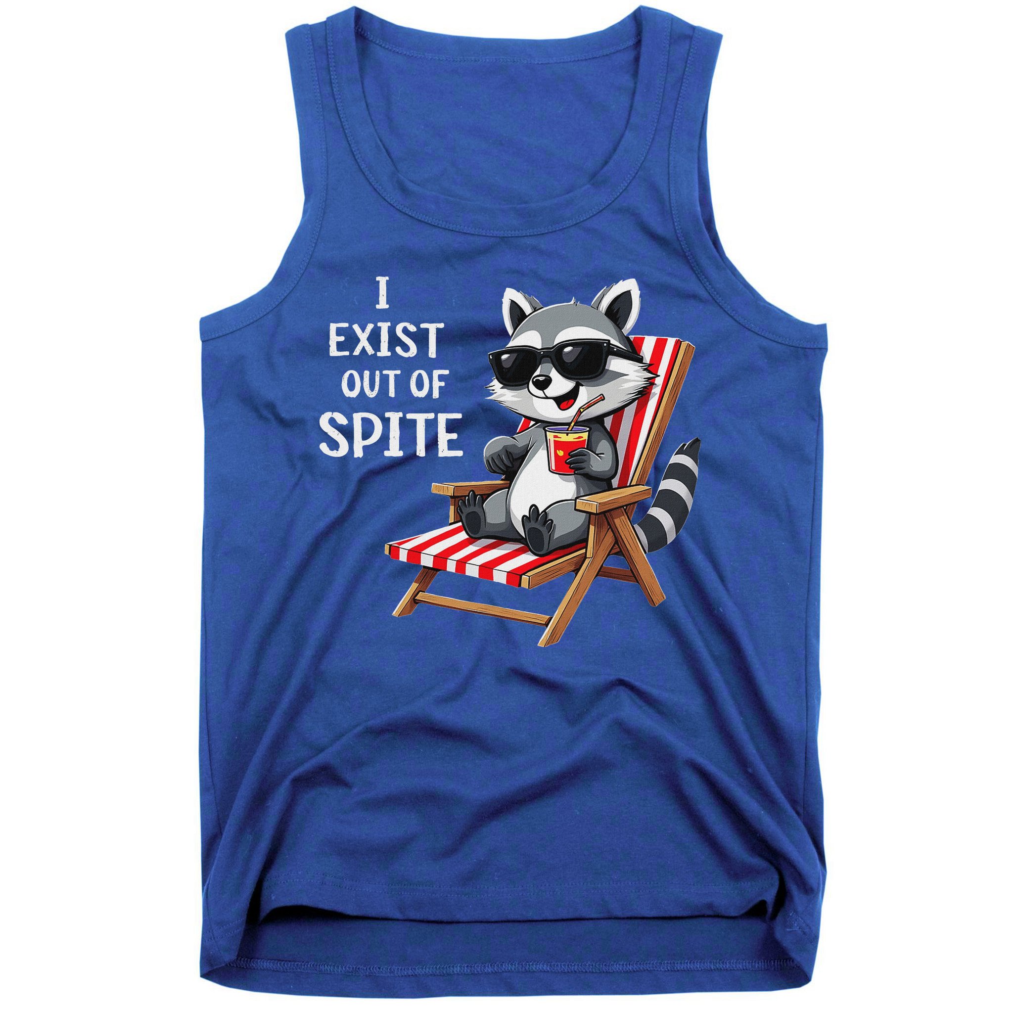 I Exist Out Of Spite Raccoon Sunglasses Tank Top