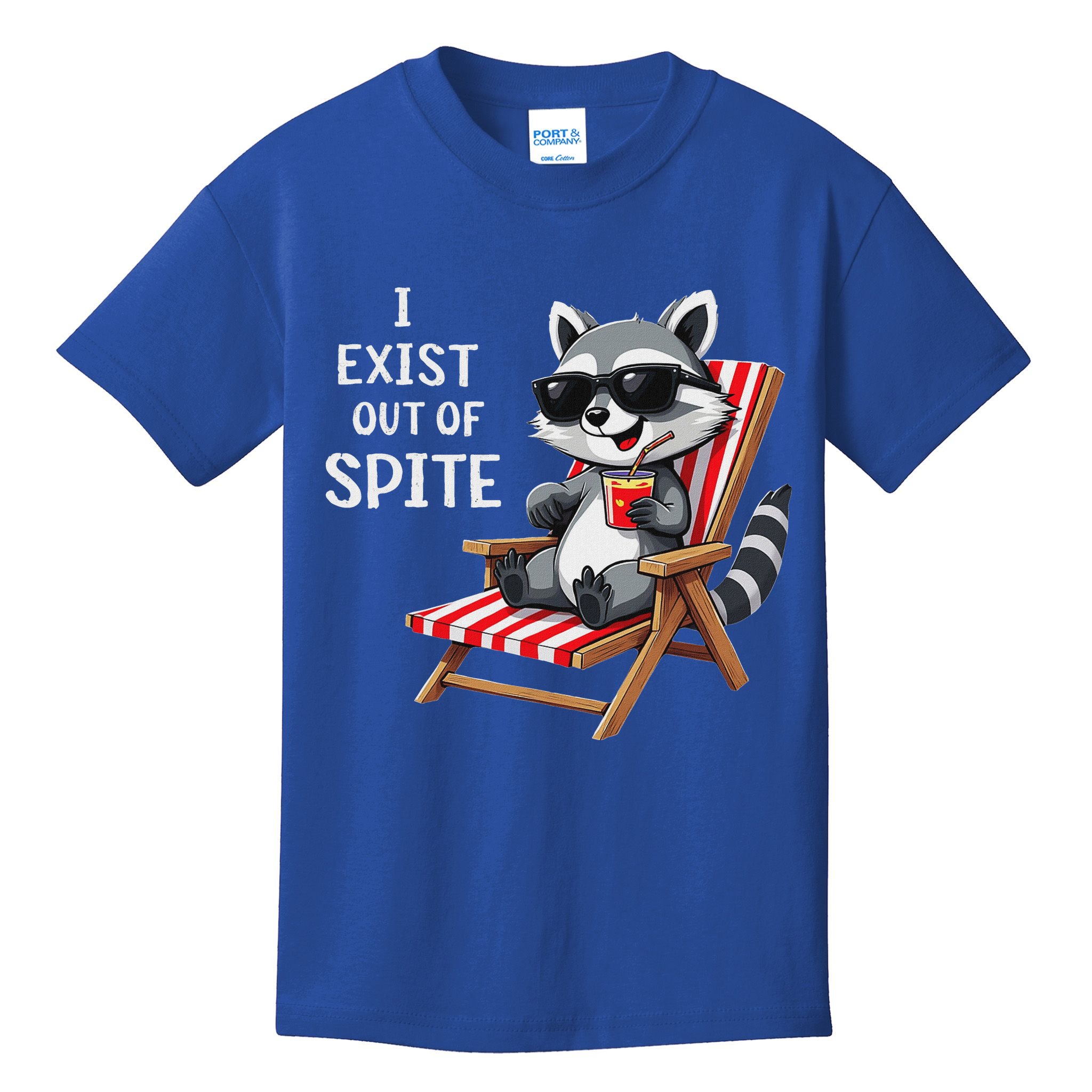 I Exist Out Of Spite Raccoon Sunglasses Kids T-Shirt