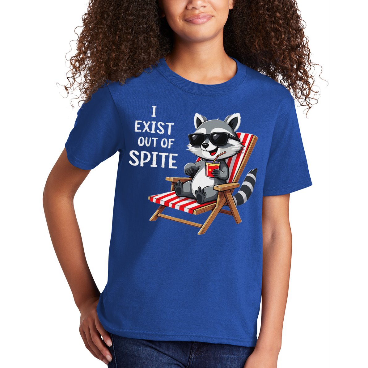 I Exist Out Of Spite Raccoon Sunglasses Kids T-Shirt