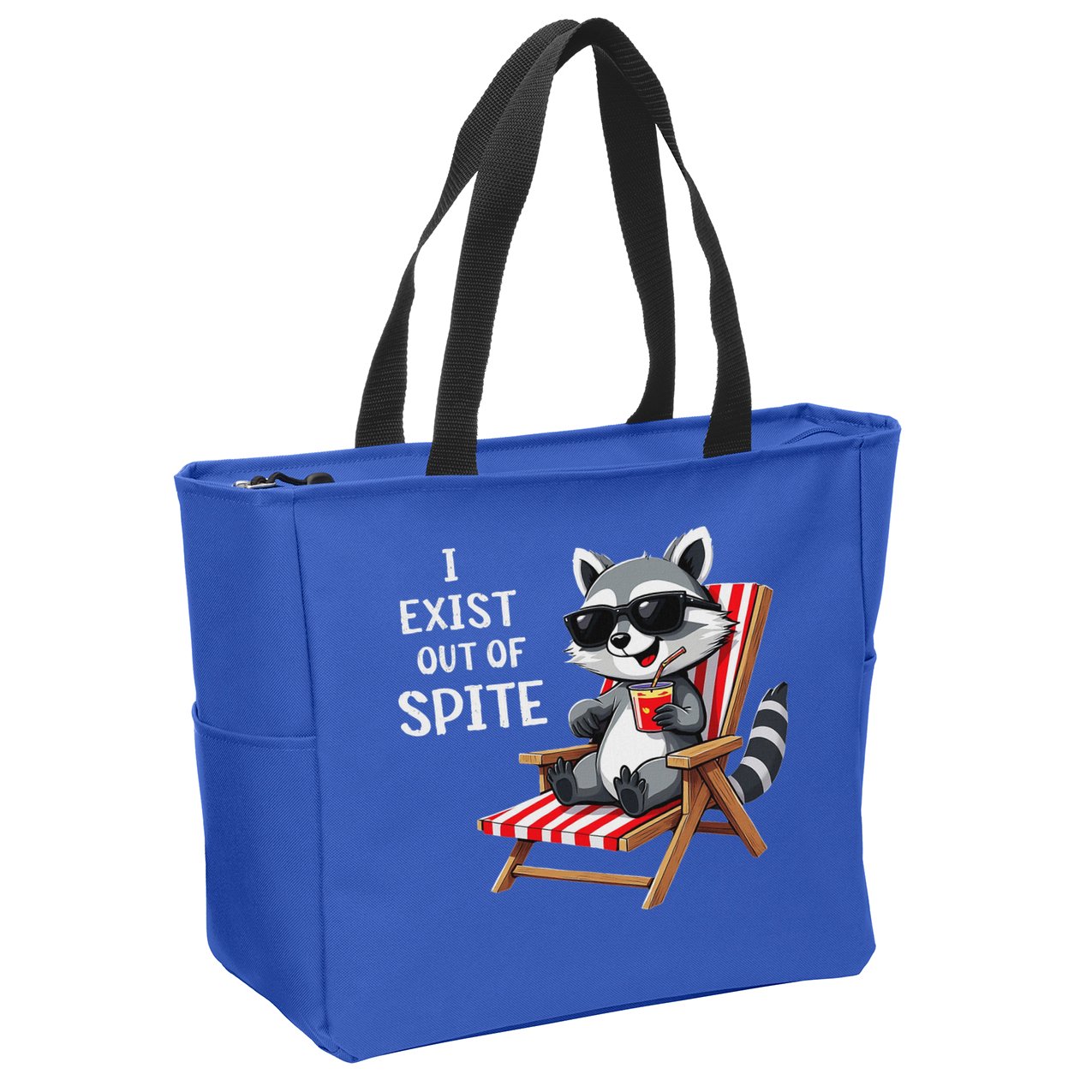 I Exist Out Of Spite Raccoon Sunglasses Zip Tote Bag
