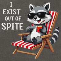 I Exist Out Of Spite Raccoon Sunglasses Cotton Canvas Backpack
