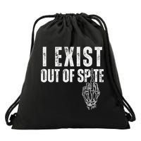 I Exist Out Of Spite Drawstring Bag