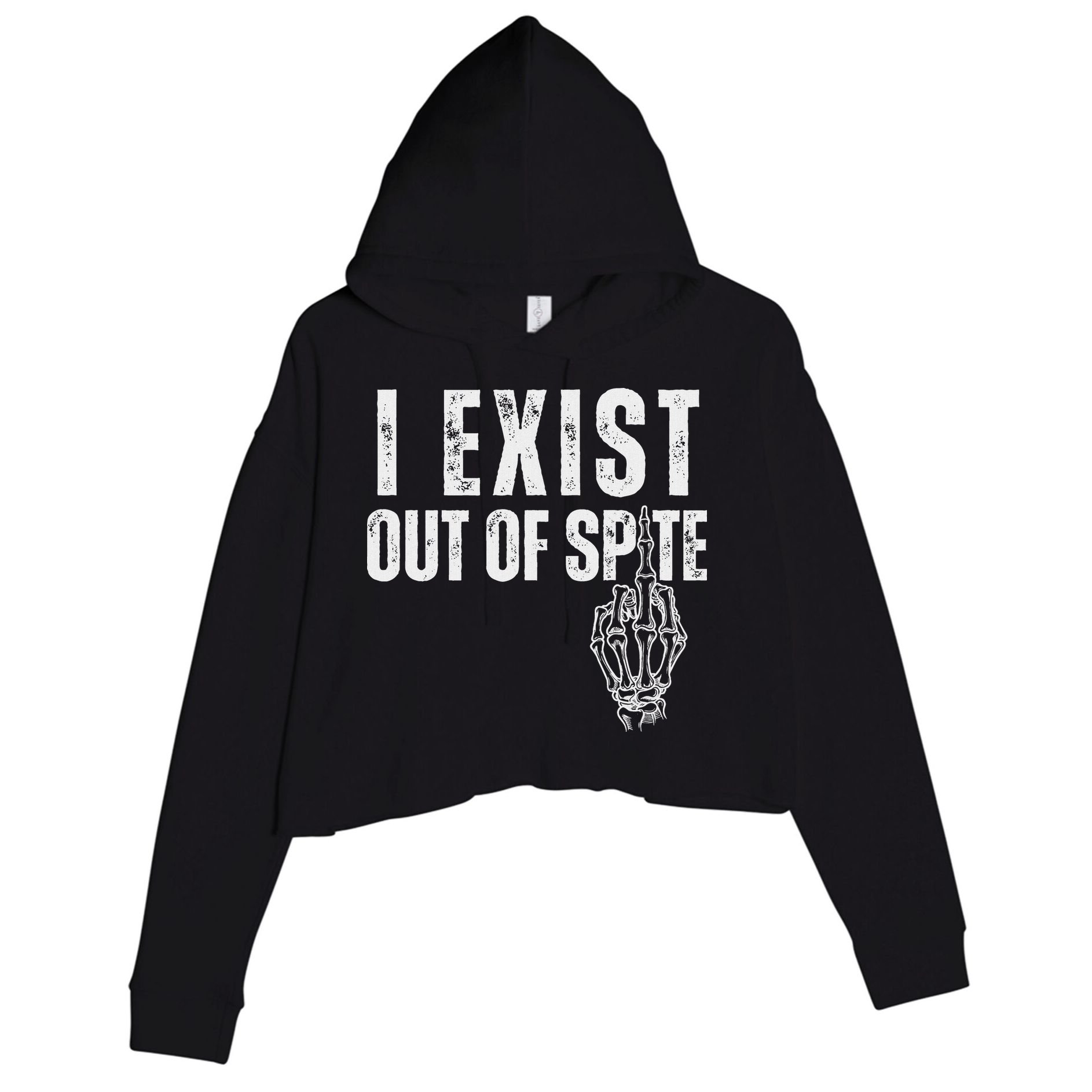 I Exist Out Of Spite Crop Fleece Hoodie