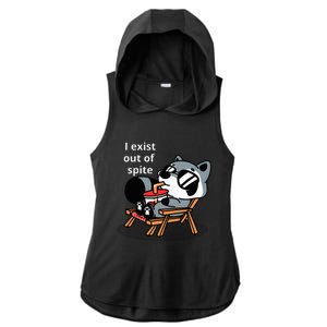 I Exit Out Of Spite Ladies PosiCharge Tri-Blend Wicking Draft Hoodie Tank