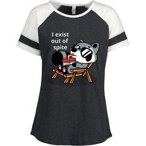 I Exit Out Of Spite Enza Ladies Jersey Colorblock Tee