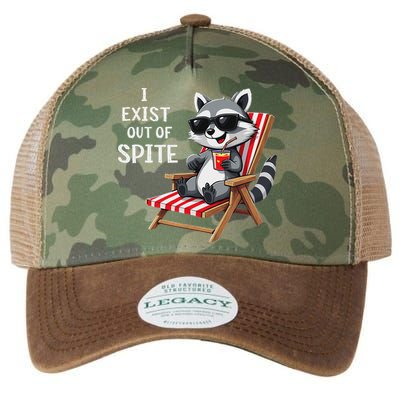 I Exist Out Of Spite Funny Raccoon Sunglasses Legacy Tie Dye Trucker Hat