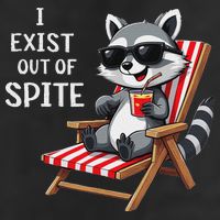 I Exist Out Of Spite Funny Raccoon Sunglasses 7 Panel Mesh Trucker Snapback Hat