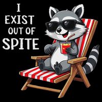 I Exist Out Of Spite Funny Raccoon Sunglasses Flat Bill Trucker Hat