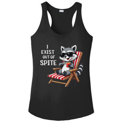 I Exist Out Of Spite Funny Raccoon Sunglasses Ladies PosiCharge Competitor Racerback Tank