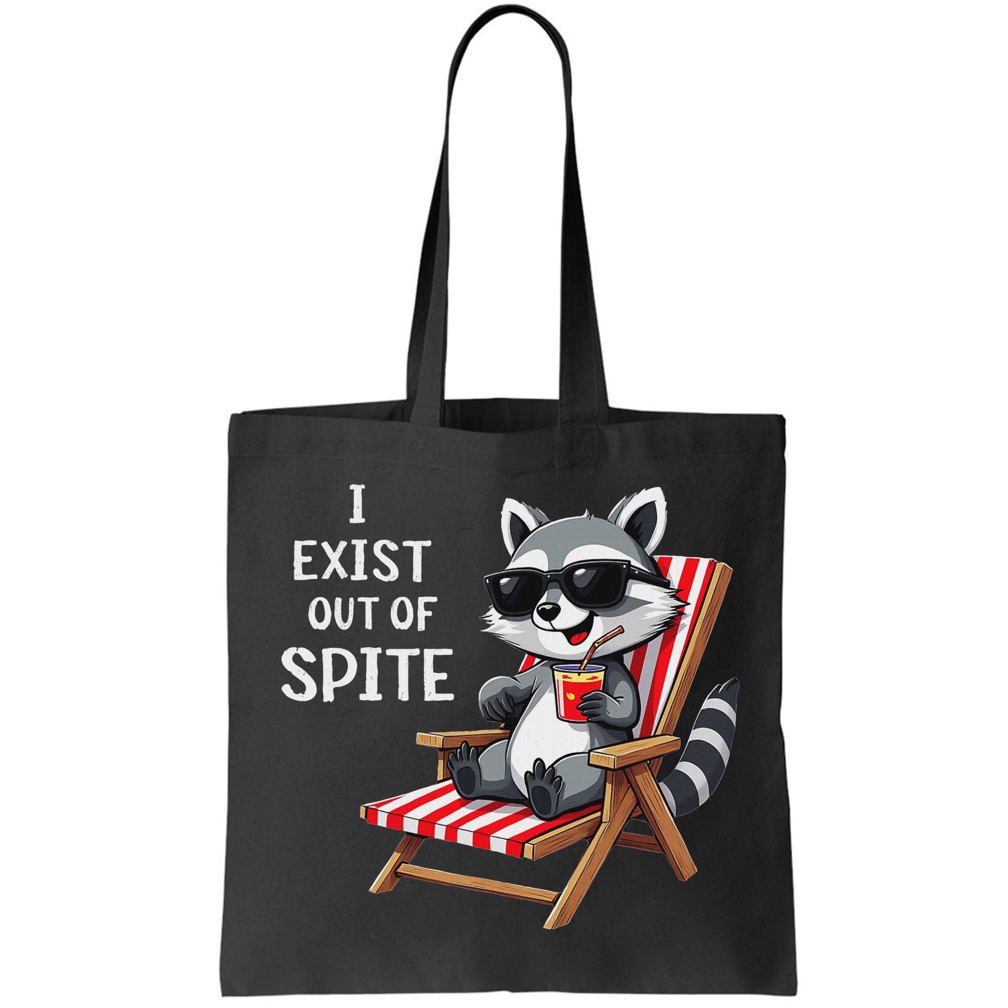 I Exist Out Of Spite Funny Raccoon Sunglasses Bag