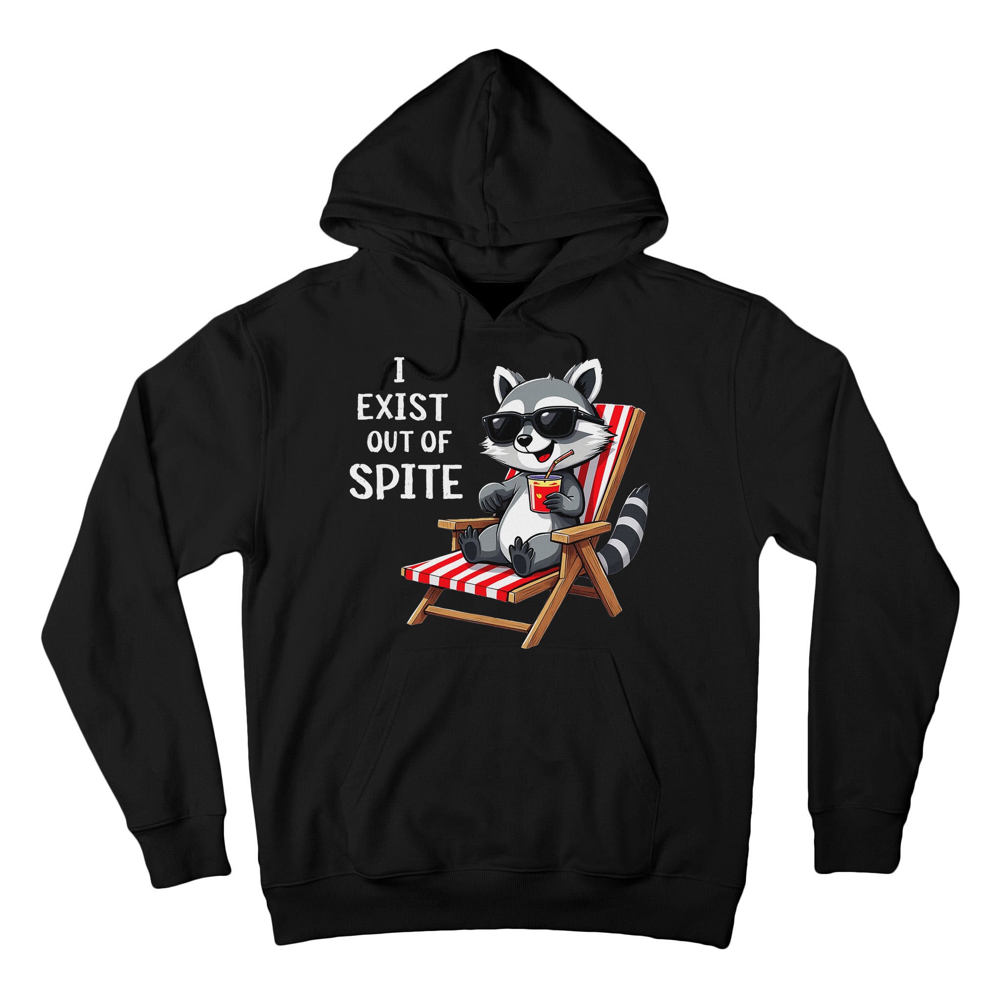 I Exist Out Of Spite Funny Raccoon Sunglasses Tall Hoodie