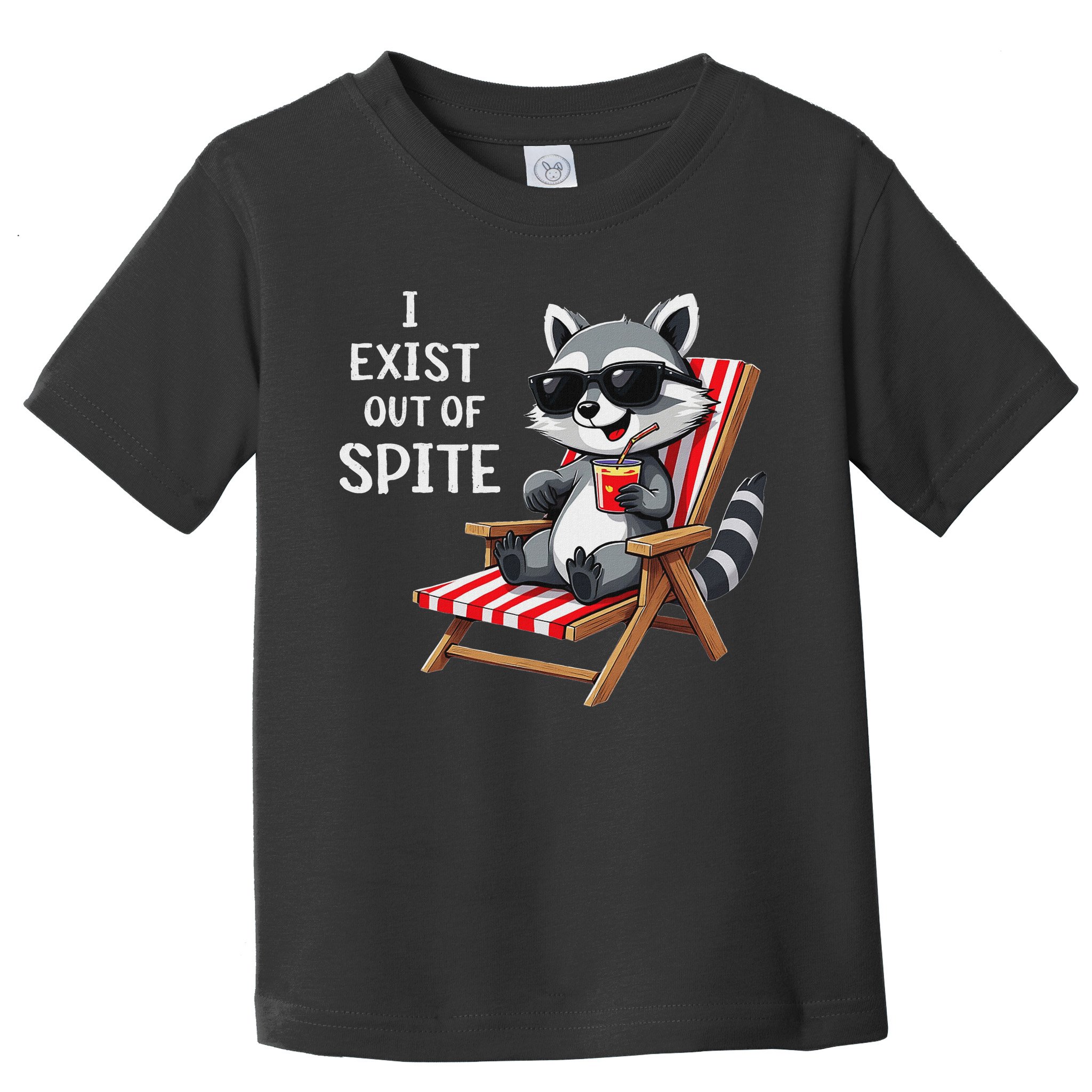 I Exist Out Of Spite Funny Raccoon Sunglasses Toddler T-Shirt