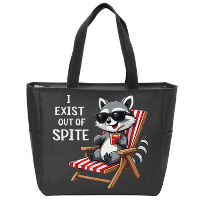 I Exist Out Of Spite Funny Raccoon Sunglasses Zip Tote Bag