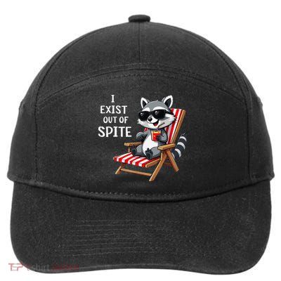 I Exist Out Of Spite Funny Raccoon Sunglasses Gift 7-Panel Snapback Hat