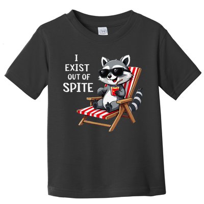 I Exist Out Of Spite Funny Raccoon Sunglasses Gift Toddler T-Shirt