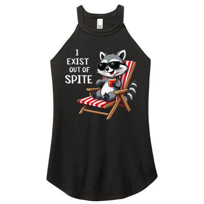 I Exist Out Of Spite Funny Raccoon Sunglasses Gift Women's Perfect Tri Rocker Tank