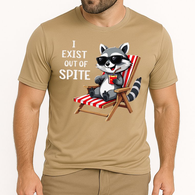 I Exist Out Of Spite Funny Raccoon Sunglasses Gift Cooling Performance Crew T-Shirt