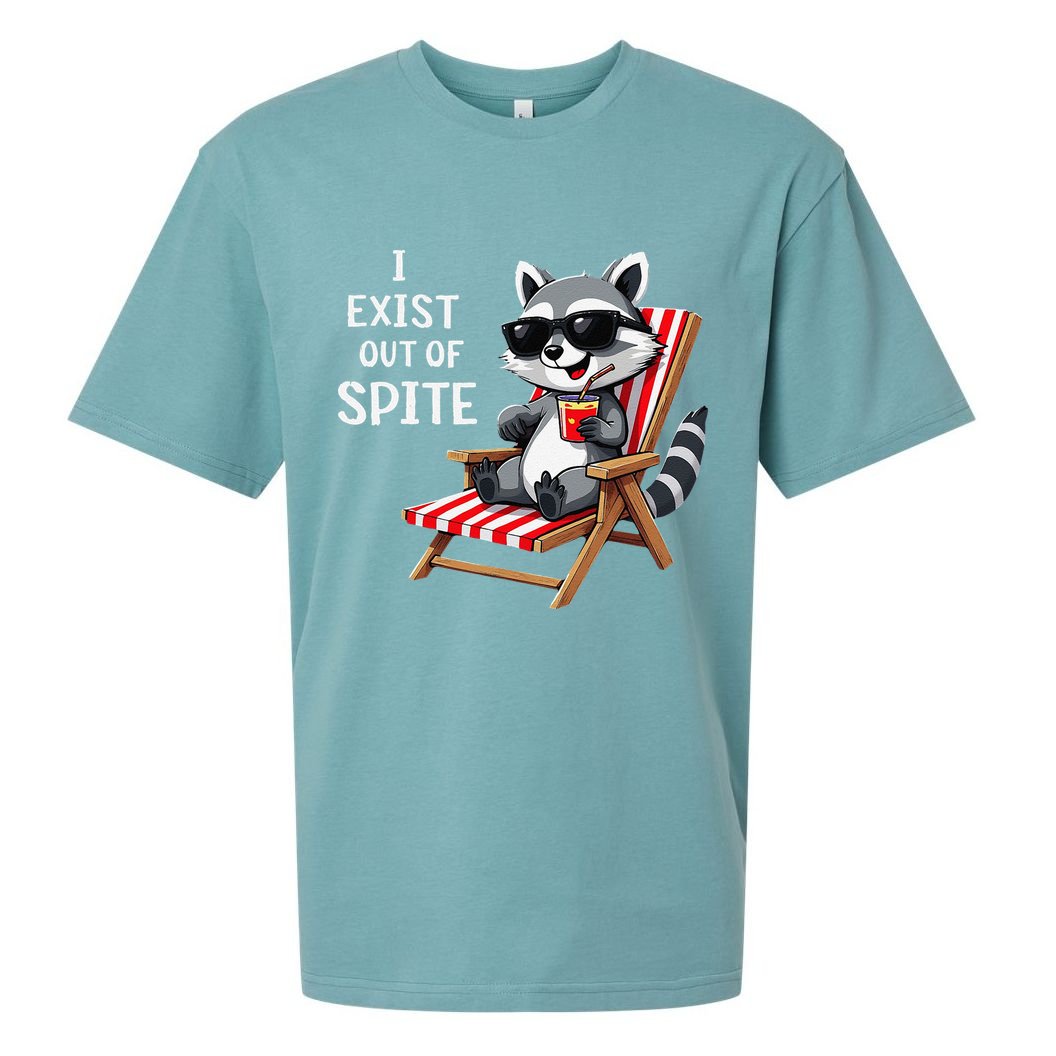 I Exist Out Of Spite Funny Raccoon Sunglasses Gift Sueded Cloud Jersey T-Shirt