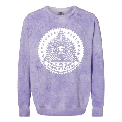 Illuminati Eyes Of Providence Colorblast Crewneck Sweatshirt