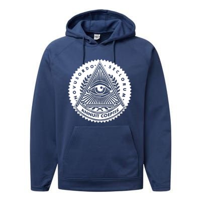 Illuminati Eyes Of Providence Performance Fleece Hoodie