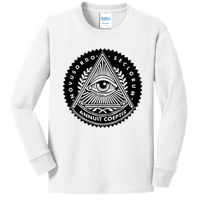 Illuminati Eyes Of Providence Kids Long Sleeve Shirt