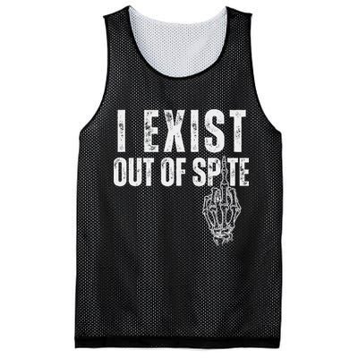 I Exist Out Of Spite Funny Dark Humor Mesh Reversible Basketball Jersey Tank