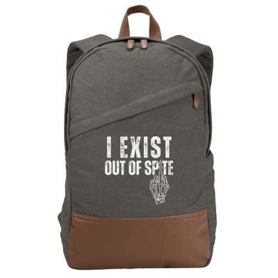 I Exist Out Of Spite Funny Dark Humor Cotton Canvas Backpack