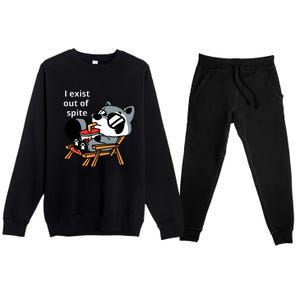 I Exit Out Of Spite Premium Crewneck Sweatsuit Set