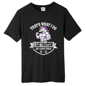 I Eat Protein Funny Unicorn Workout Training Tall Fusion ChromaSoft Performance T-Shirt