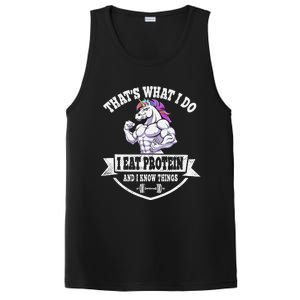 I Eat Protein Funny Unicorn Workout Training PosiCharge Competitor Tank